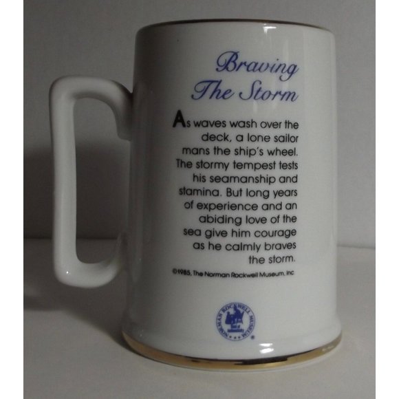Vintage Norman Rockwell Museum Collection Braving The Storm 1985 Coffee Mug - Picture 4 of 11